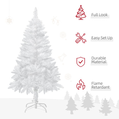 4ft Artificial Christmas Tree with Pine Realistic Branches, Auto Open, for Indoor Decoration, White