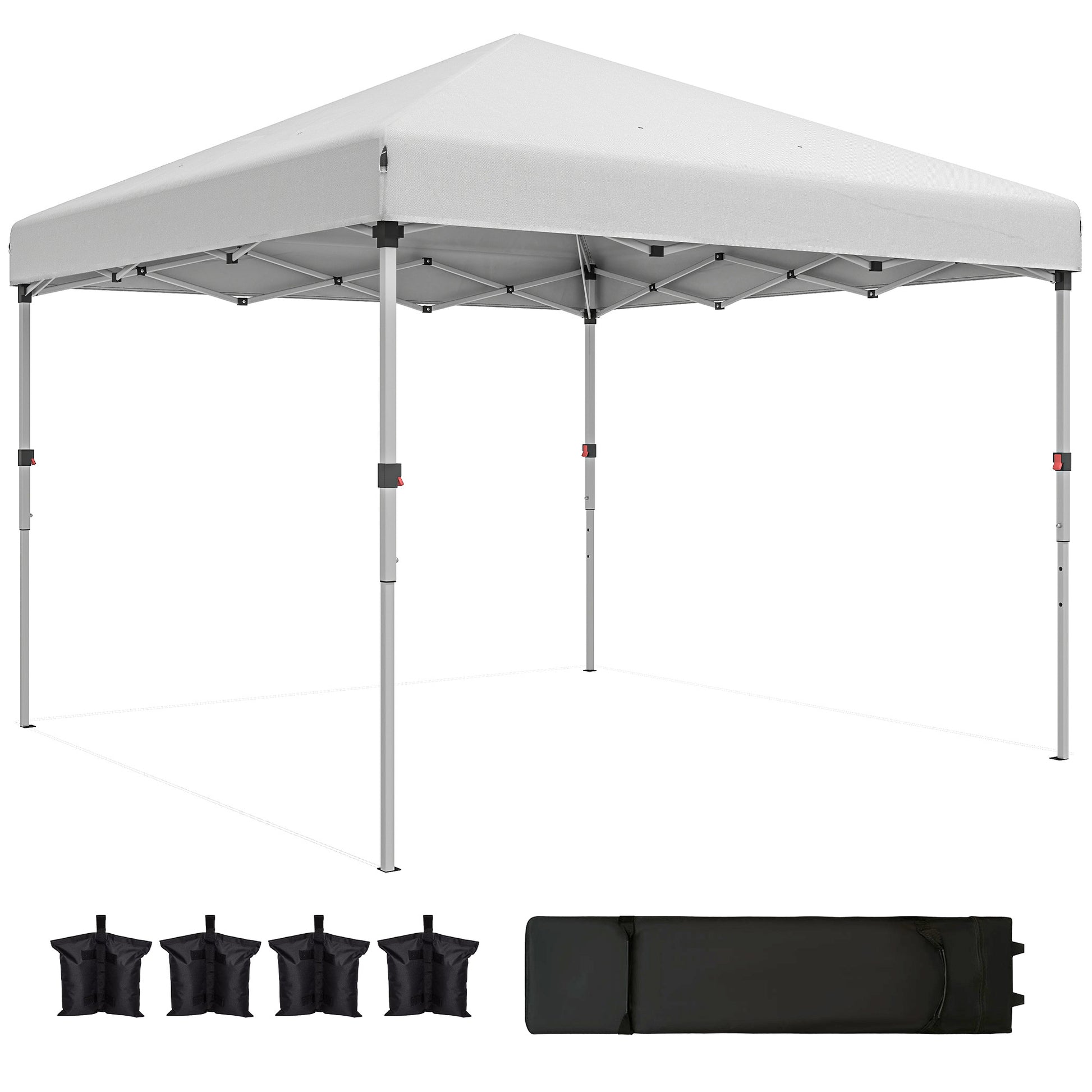 10' x 10' Pop Up Canopy with Sidewalls, Roller Bag, Height Adjustable Instant Tent for Outdoor, Garden, Patio, White