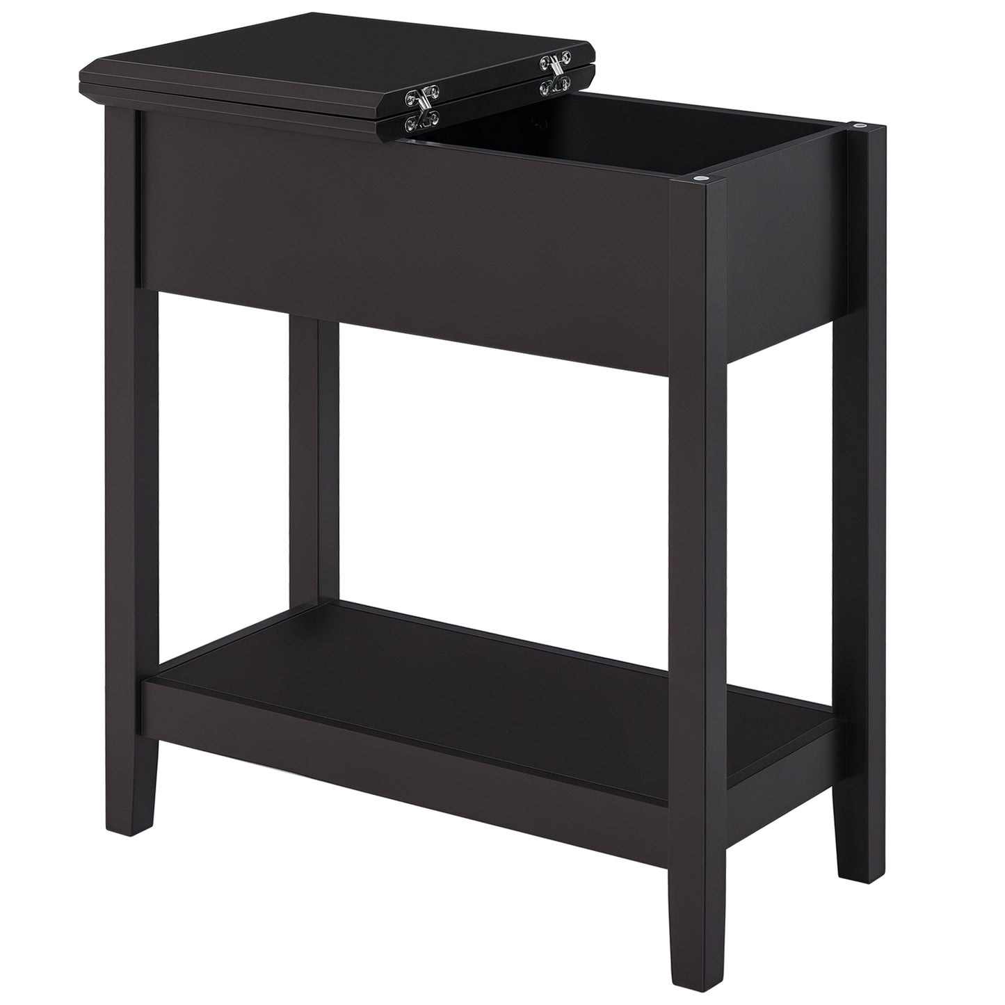 End Side Table in Flip Top Design with Cabinet and Bottom Shelf, Storage Furniture Decoration for Bedroom Living Room Of
