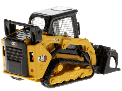 CAT Caterpillar 259D3 Compact Track Loader with Work Tools and Operator Yellow "High Line Series" 1/50 Diecast Model by Diecast Masters