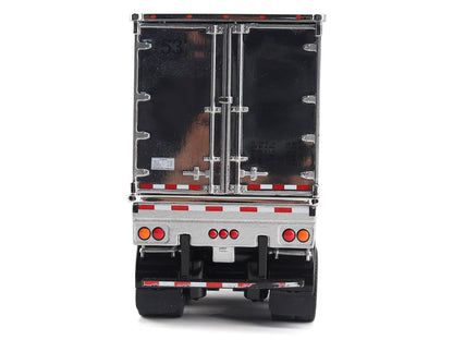 Peterbilt 579 UltraLoft Truck Tractor Black Metallic with "CAT Caterpillar" Mural Trailer "Transport Series" 1/50 Diecast Model by Diecast Masters