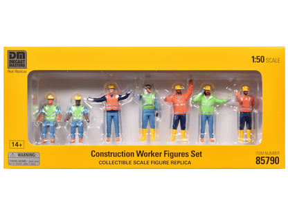 "Construction Workers" 7 Piece Figure Set for 1/50 Scale Models by Diecast Masters