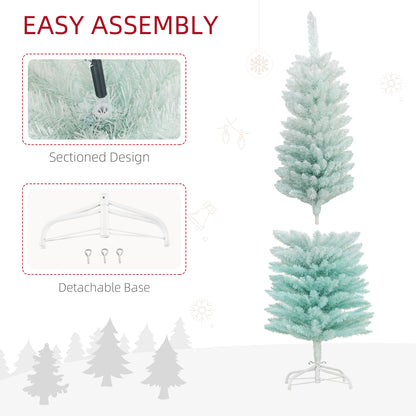 5ft Pencil Christmas Trees, Skinny Artificial Christmas Tree for Xmas Holiday Decor, Gradient Blue