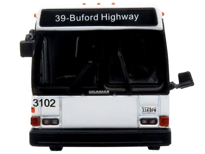1980 Grumman 870 Advanced Design Transit Bus "MARTA Atlanta" White with Stripes "Vintage Bus & Motorcoach Collection" Limited Edition 1/87 (HO) Diecast Model by Iconic Replicas