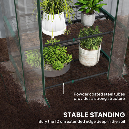 5 Tier Mini Greenhouse, Portable Outdoor Flower Stand with Shelf Clips, Indoor Greenhouse with Steel Frame, Transparent,