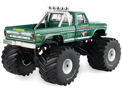 1975 Ford F-250 Monster Truck with 66-Inch Tires "Thumper" Green Metallic "Kings of Crunch" Series 1/43 Diecast Model Car by Greenlight