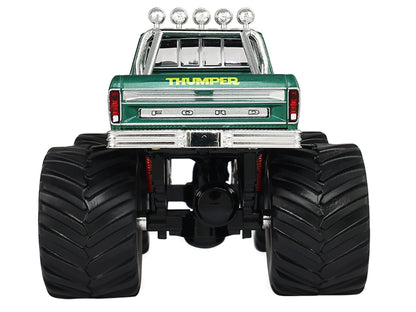 1975 Ford F-250 Monster Truck with 66-Inch Tires "Thumper" Green Metallic "Kings of Crunch" Series 1/43 Diecast Model Car by Greenlight