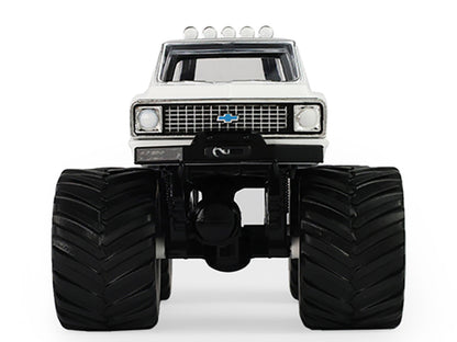 1972 Chevrolet K-10 Monster Truck "Chevron 150th Anniversary" White and Blue Metallic "Kings of Crunch" Series 1/43 Diecast Model Car by Greenlight