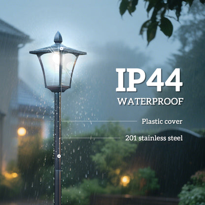 63" Single Solar Lamp Post, 40 Lumens Garden Solar-Powered LED Streetlight Style Outdoor Light Waterproof 5-6 Hours with