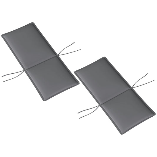 Outdoor Chair Cushions Set of 2 High Back Patio Seat Cushions UPF50+ Fade Resistant Yarn-Dyed Polyester, Dark Grey