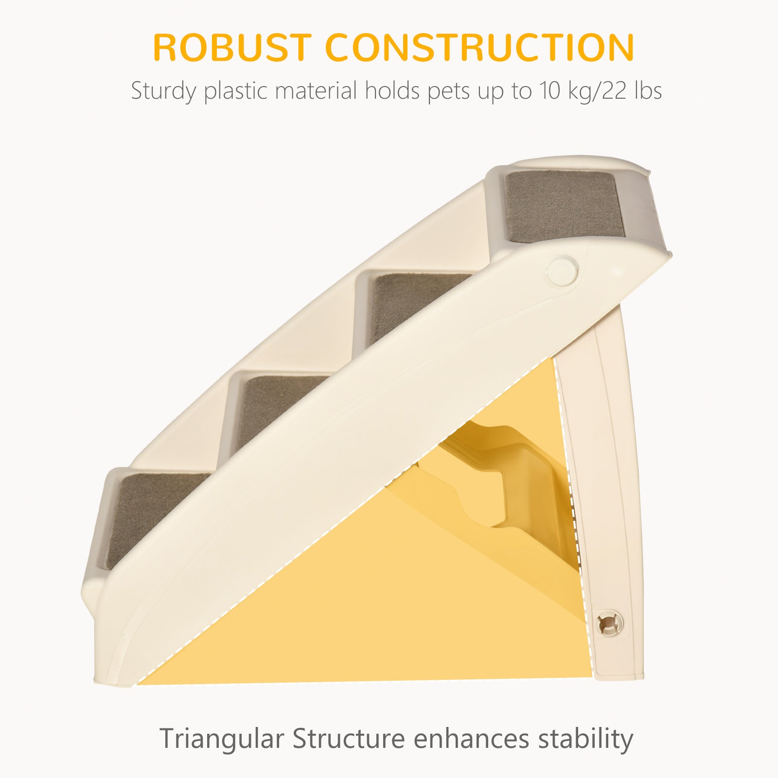4-Level Portable Dog Stairs, Foldable Dog Steps for Small Dogs, Lightweight Cat Steps, with Nonslip Soft Mats, for High 