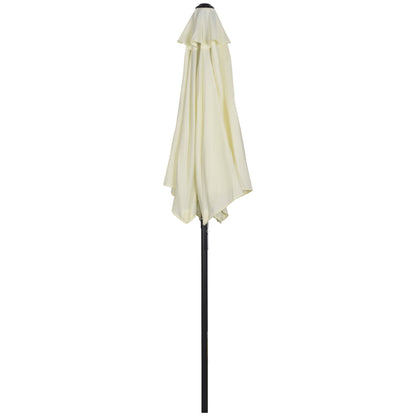 6.6FT Patio Umbrella, Outdoor Parasol with 6 Solid Ribs, Cream White
