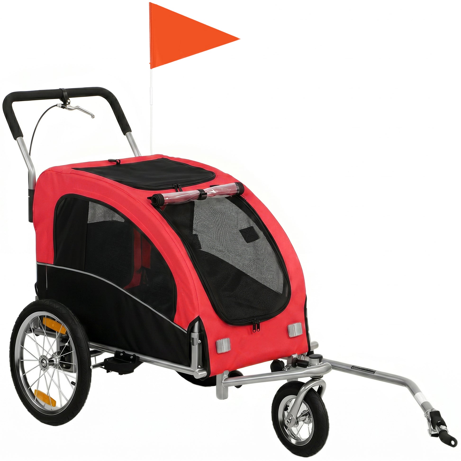 VarietyKart 2 in 1 Dog Bike Trailer, Foldable Pet Stroller, Dog Bicycle Trailer with Suspension, Universal Bicycle Coupl