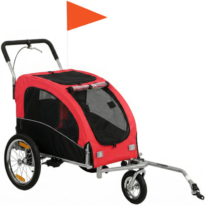 VarietyKart 2 in 1 Dog Bike Trailer, Foldable Pet Stroller, Dog Bicycle Trailer with Suspension, Universal Bicycle Coupl
