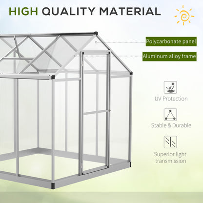 6' x 6' x 6.4' Walk-in Garden Greenhouse Polycarbonate Panels Plants Flower Growth Shed Cold Frame Outdoor Portable Warm