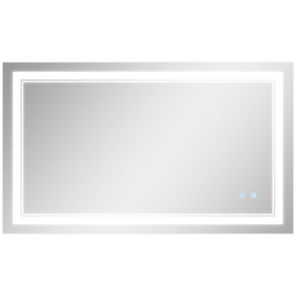 40" x 24" LED Bathroom Mirror, Dimmable Lighted Wall-Mounted Mirror, with 3 Colour, Smart Touch, Plug-in, Vertical or Ho