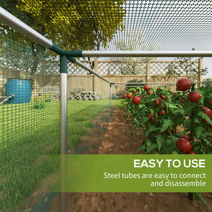 12' x 4' Plant Protection Cage with Zipper Roll-Up Door, Plant Protector from Animals with Galvanised Steel Frame