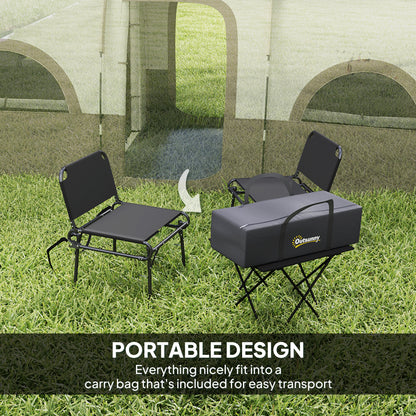 4 Person Camping Tent, 3 Room Cabin Tent, 3000mm Waterproof and UPF30+ with Sewn in Groundsheet and Carry Bag, Khaki