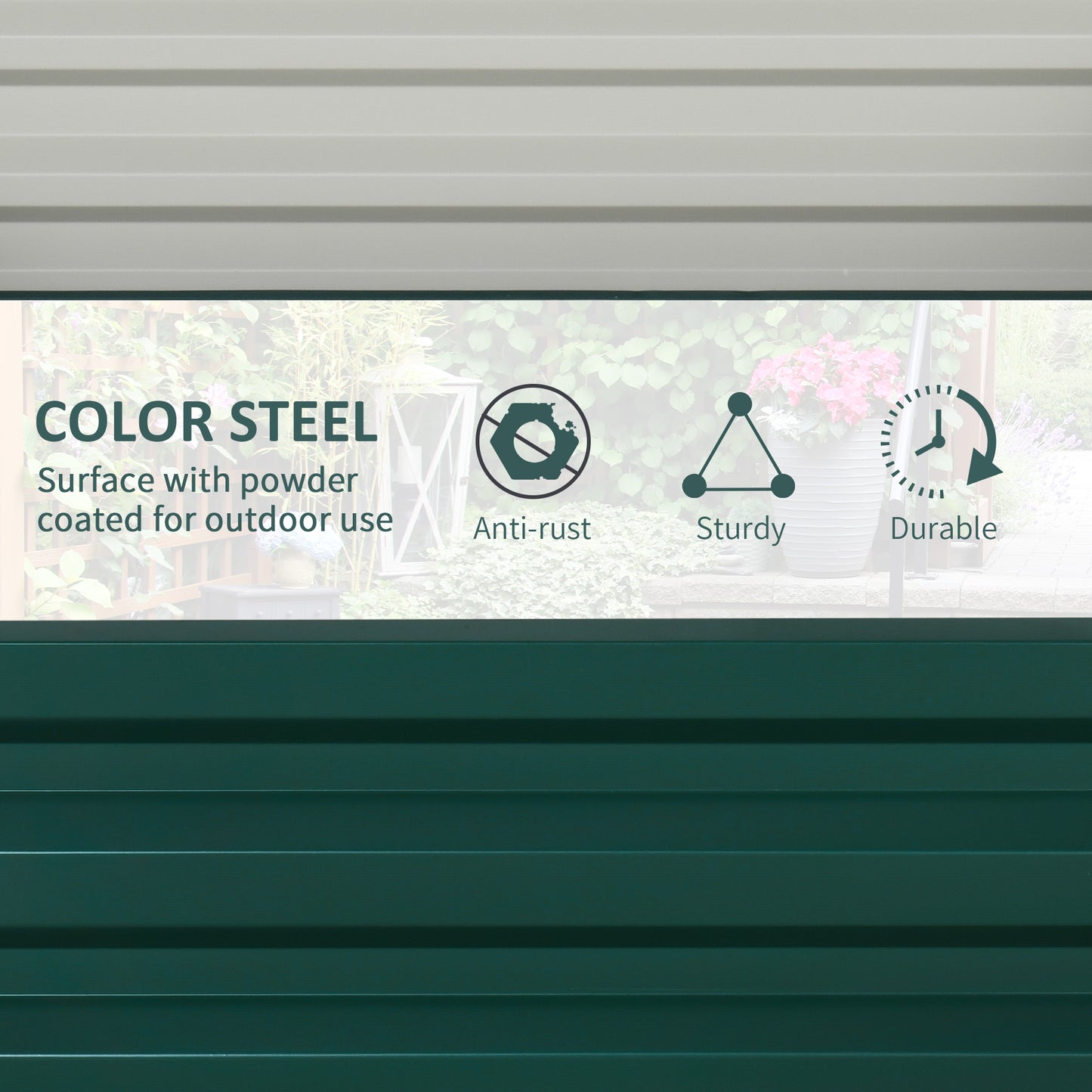 2' x 2' x 1' 2-Pieces Raised Garden Bed with Galvanised Steel Frame for Vegetables, Flowers, Herbs, Green