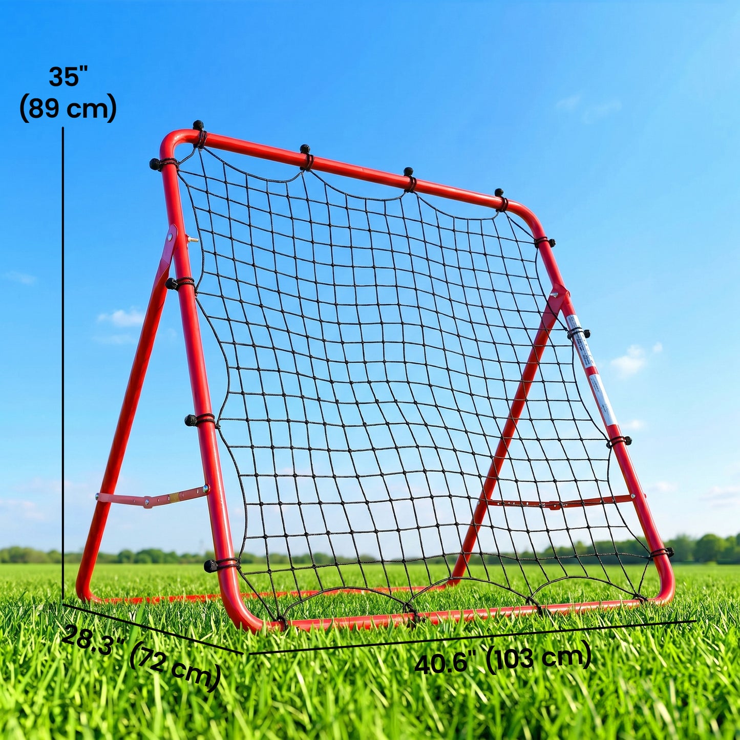 Soozier Soccer Rebounder Net, 3.5 x 3ft Easy Setup Bounce Back Net with 5 Adjustable Angles