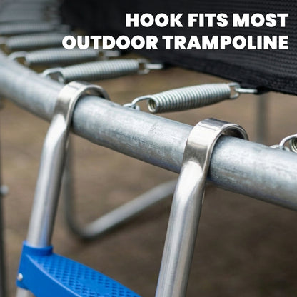 Soozier Trampoline Ladder, 3-Steps with Horizontal Wide Steps, Universal Hook, Galvanized Steel Frame, 330LBS Load Capac