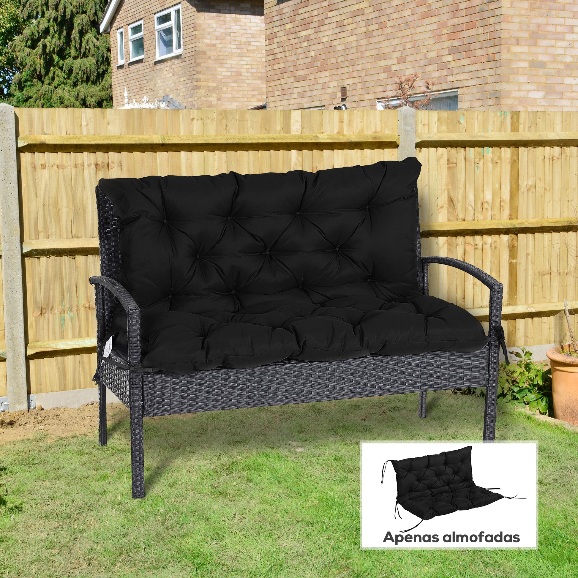 Porch Swing Cushion Garden Bench Cushion with Backrest, Non-Slip 2-seater Soft Pad, Swing Chair Mat Replacement for Indo