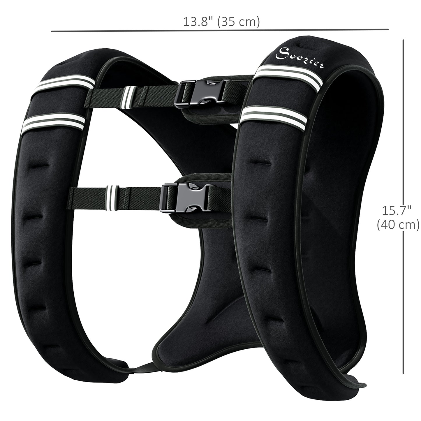 Soozier 11 lbs Weighted Vest, Weight Vest with adjustable Straps, Convenient Pocket and Reflective Strips, Fit for Men W