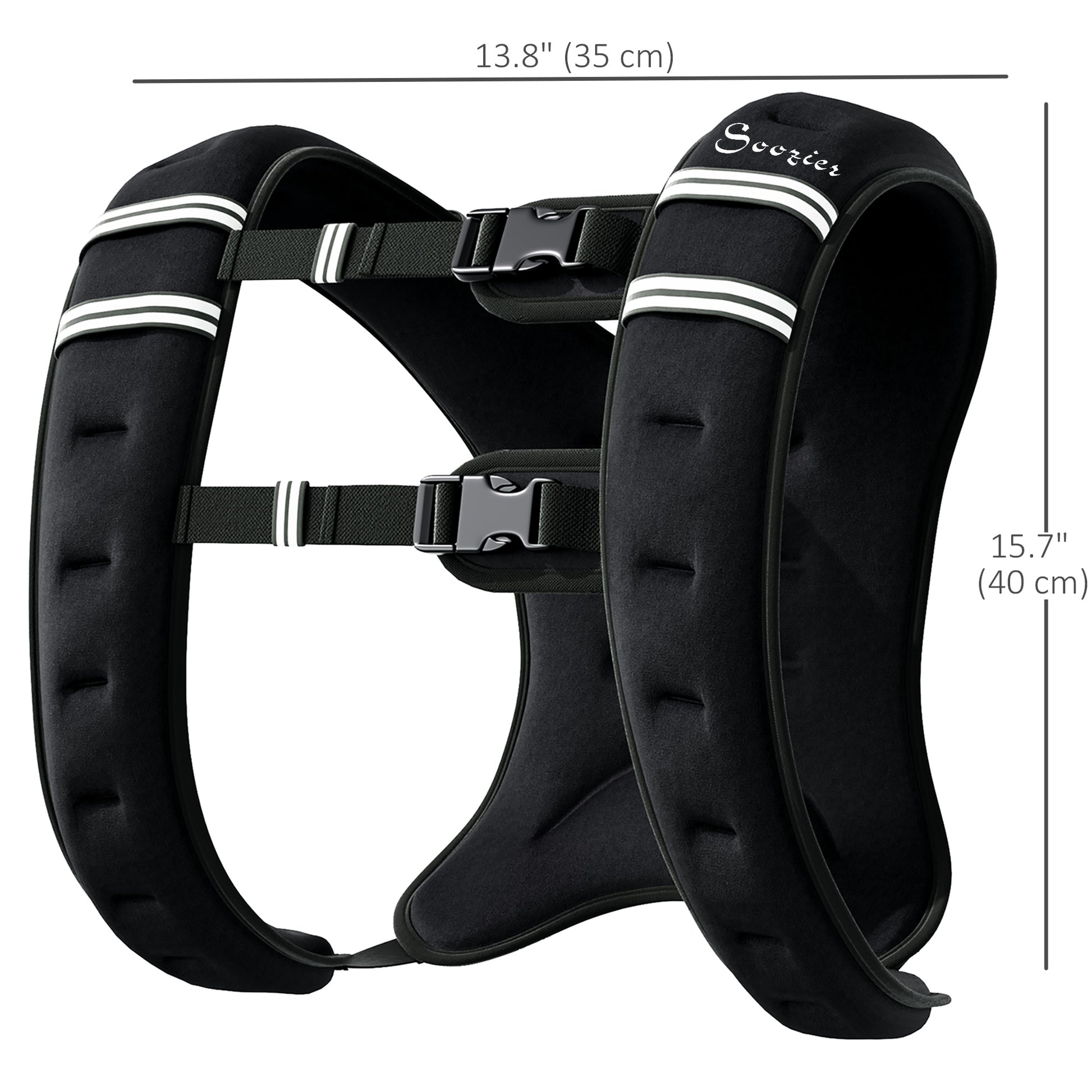 Soozier 11 lbs Weighted Vest, Weight Vest with adjustable Straps, Convenient Pocket and Reflective Strips, Fit for Men W