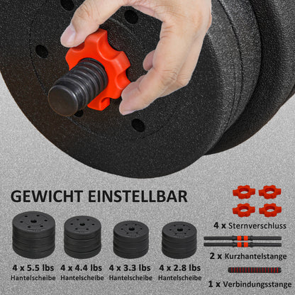 Soozier 66lbs 2-in-1 Adjustable Dumbbells Weight Set, Dumbbell Hand Weights Barbell for Body Fitness, Lifting Training f