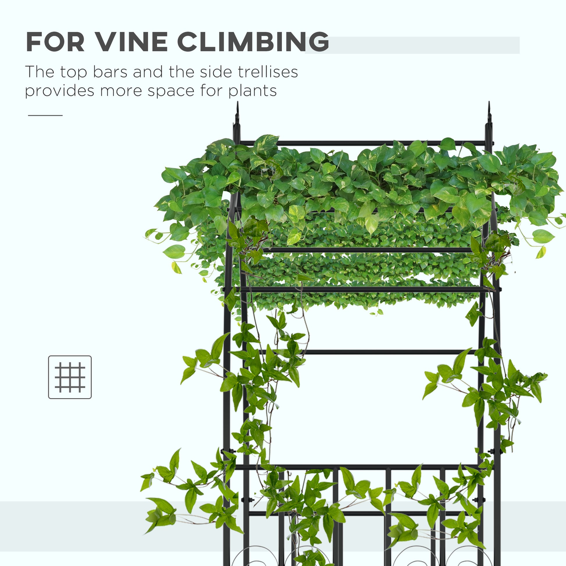 8.7FT Garden Arch Trellis, Outdoor Wedding Arbor for Ceremony with Scrollwork Design for Climbing Roses, Vines and Plant