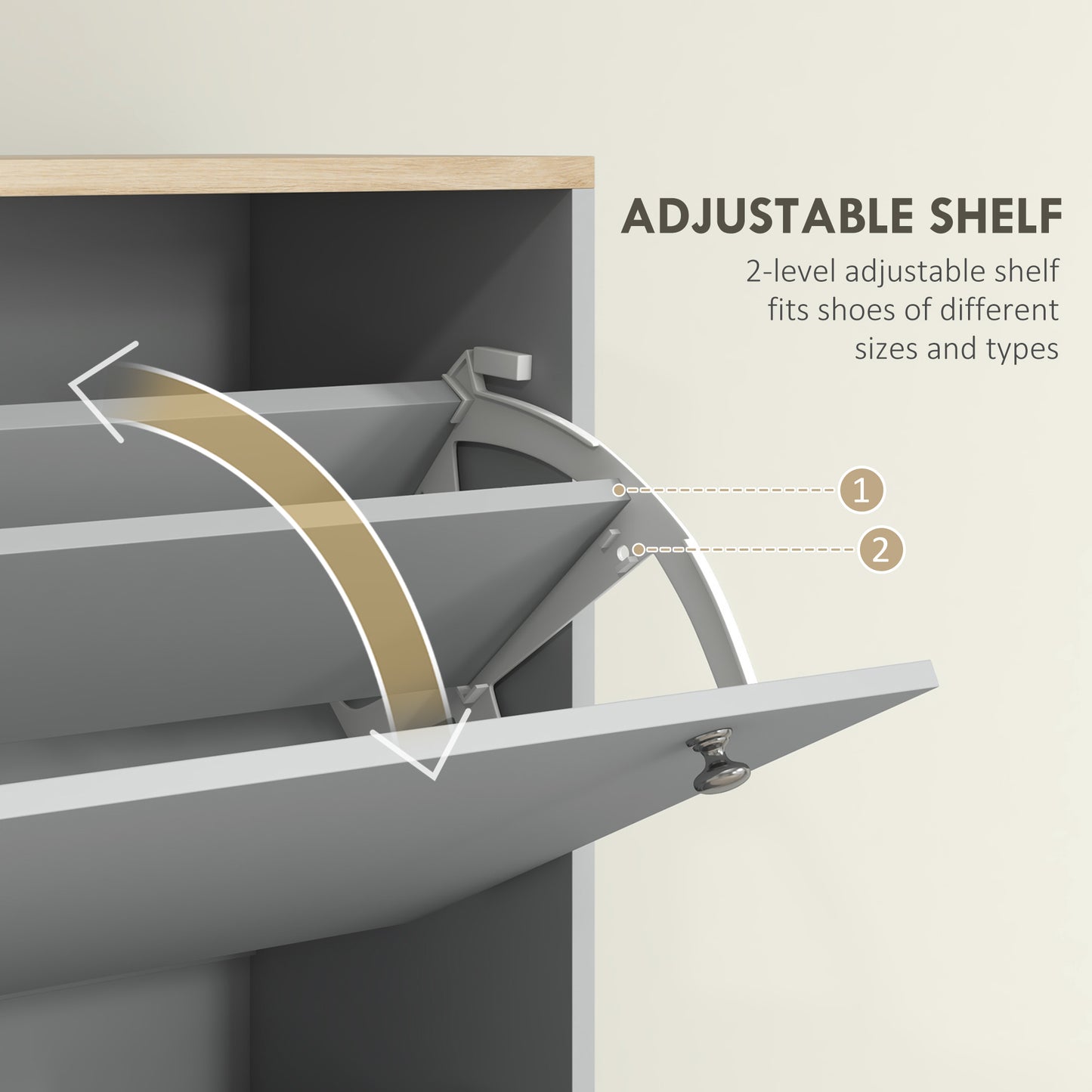Entryway Shoe Storage Small Modern Flip-Flop Shoe Cabinet with 3 Flip Drawers Adjustable Shelves for 24 Pairs of Shoes, 