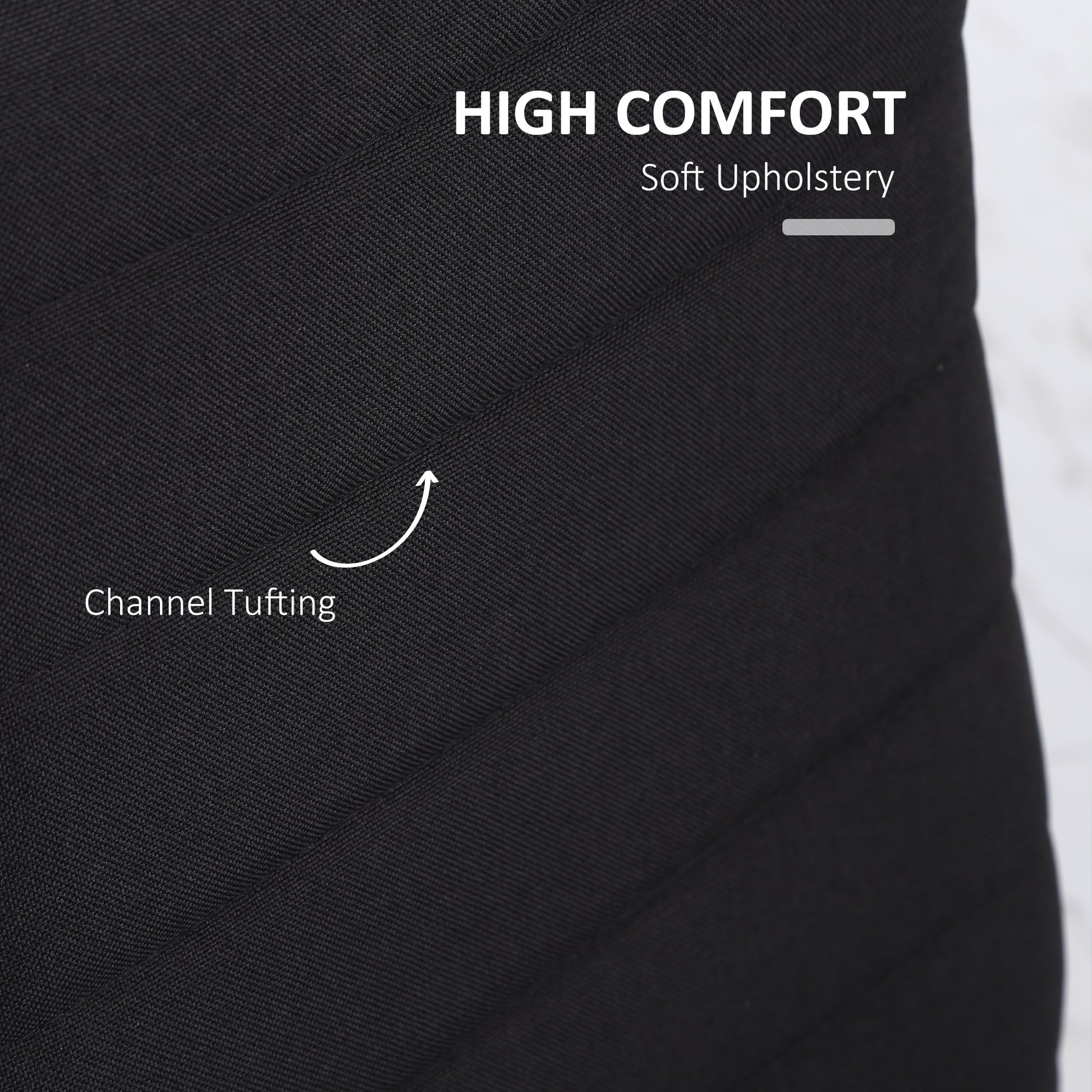 Modern Dining Chairs High Back Upholstered Linen Fabric with Metal Legs for Kitchen Black