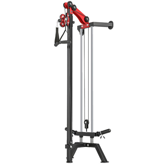 Soozier Wall Mount Cable Station, 16 Positions Adjustable Pulley Machine, Cable Crossover Machine with Handle Bar