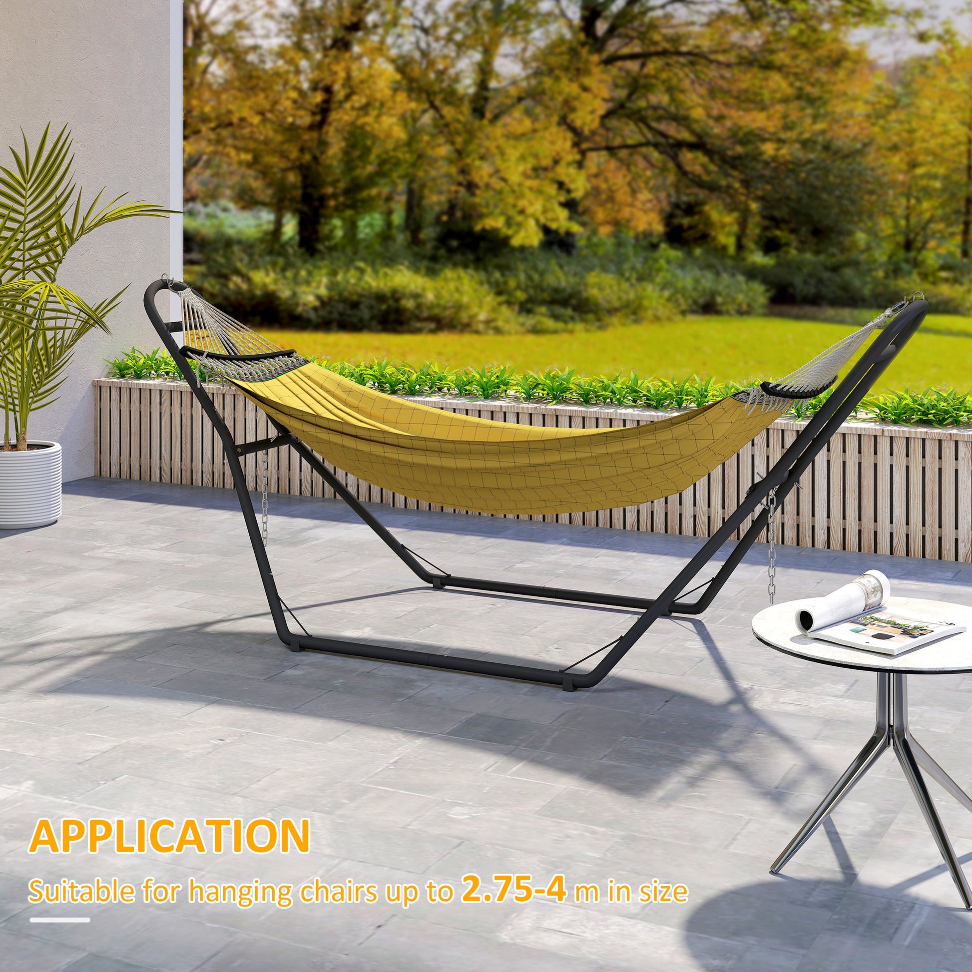 Hammock Stand with Adjustable Height Steel Frame for 0.8" -1.2" Person 109.4" Black