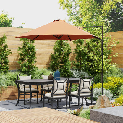 8.5FT Offset Patio Umbrella with 360° Rotation, Outdoor Cantilever Roma Parasol Hanging Sun Shade Canopy Shelter with Cr