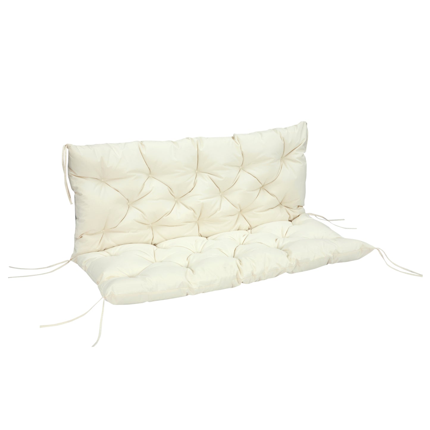2 Seater Garden Bench Cushion, Soft Thick Outdoor Non-Slip 2 Seater Soft Pad With Backrest for Garden Patio, 52" x 43" x