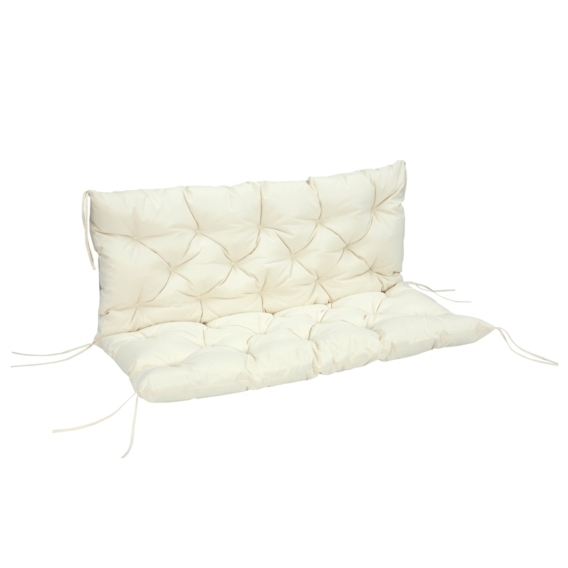 2 Seater Garden Bench Cushion, Soft Thick Outdoor Non-Slip 2 Seater Soft Pad With Backrest for Garden Patio, 52" x 43" x