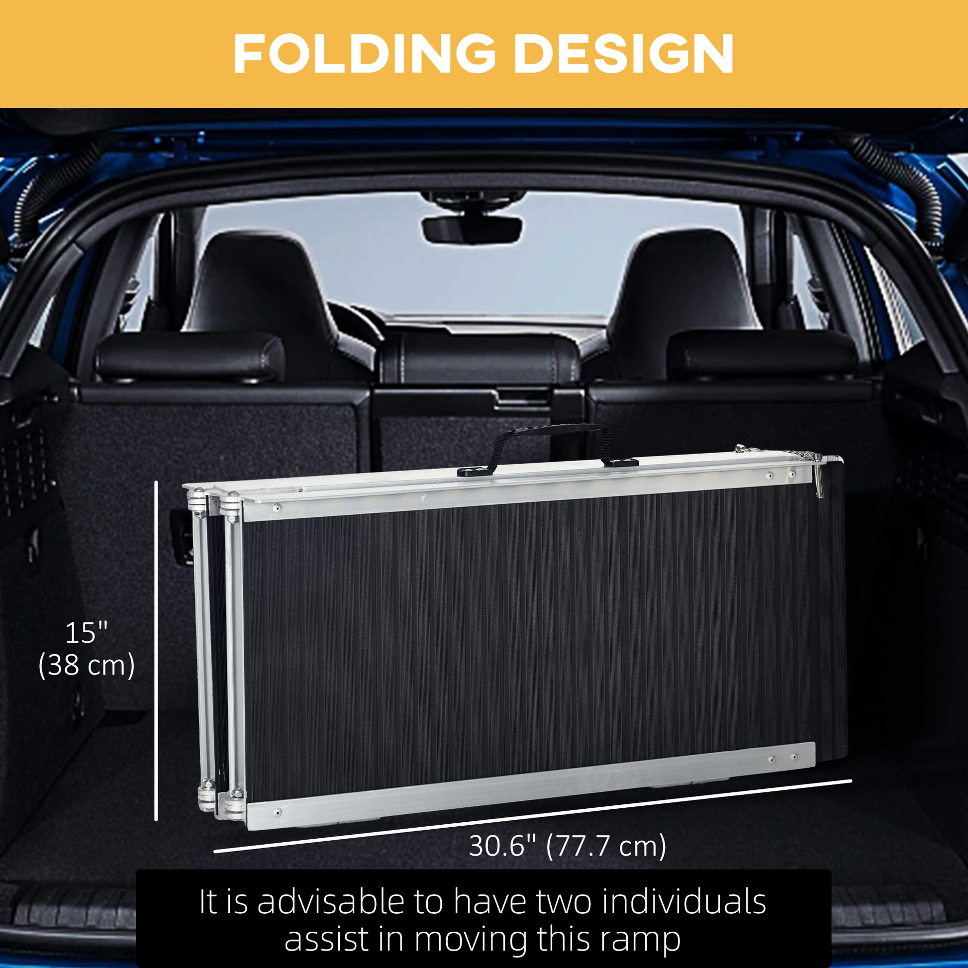 5ft Wheelchair Ramp Scooter Mobility Non-Skid PVC Layering Portable Foldable Aluminium