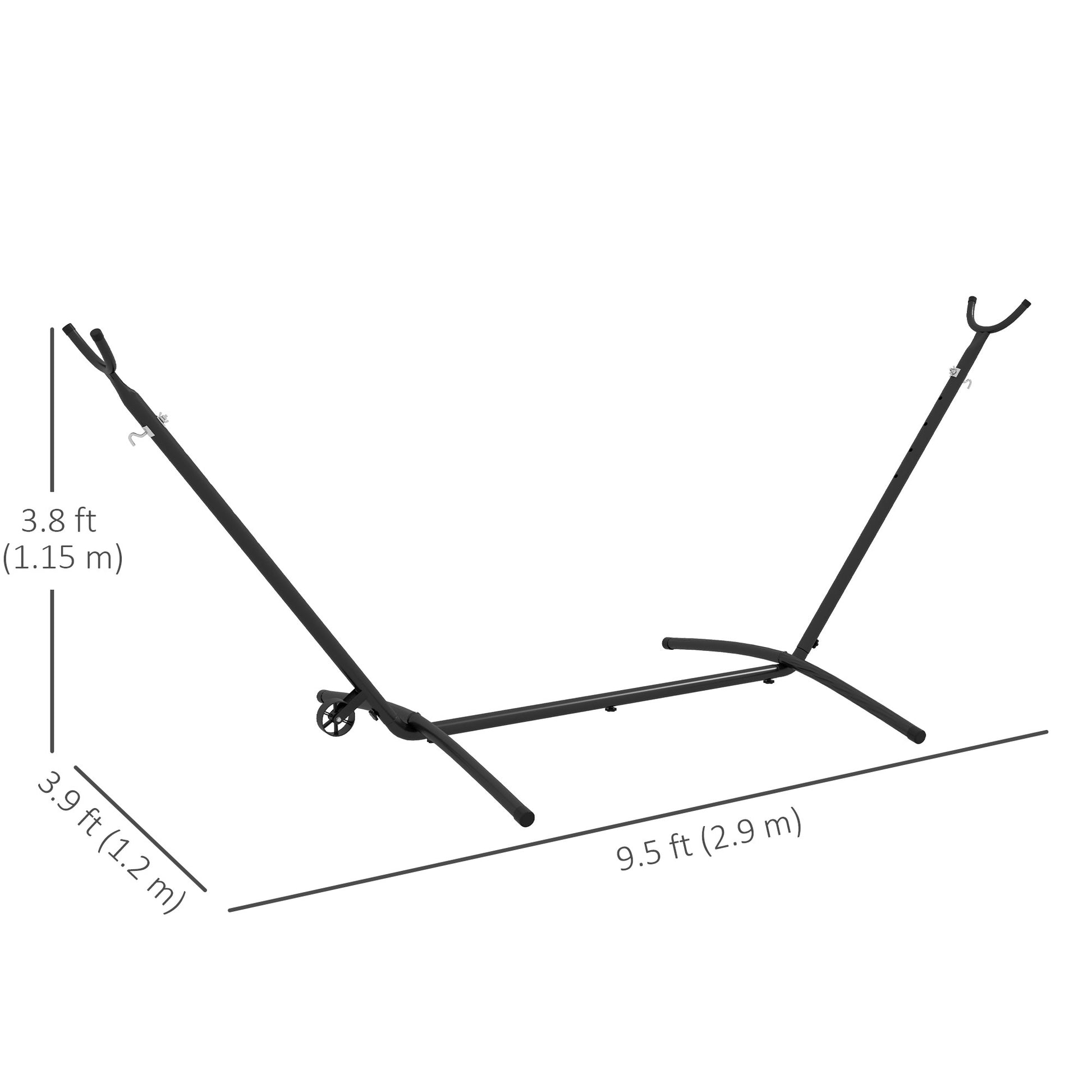 9.5ft Hammock Stand Only, Portable Hammock with Wheels, Adjustable Hammock Net Stand, for String-style, Brazilian-style,