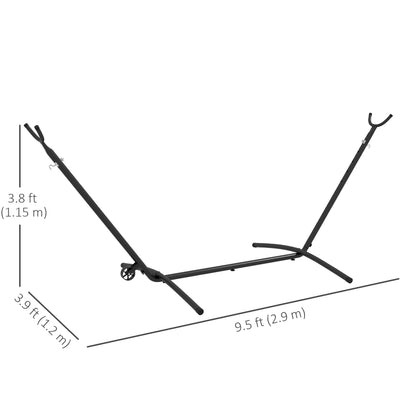 9.5ft Hammock Stand Only, Portable Hammock with Wheels, Adjustable Hammock Net Stand, for String-style, Brazilian-style,
