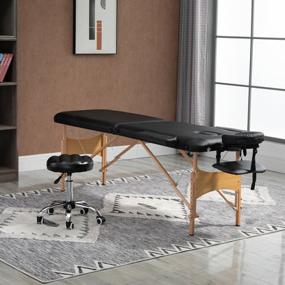 Height Adjustable Professional Salon Spa Facial Couch Bed, Portable Folding Massage Table, Black