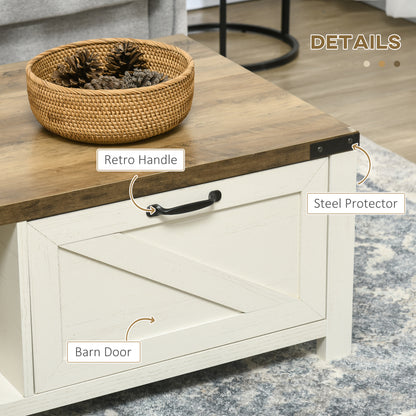 Industrial Coffee Table Side End Table with Drawer, Open Storage Shelf, Modern Farmhouse Furniture, for Living Room, Din