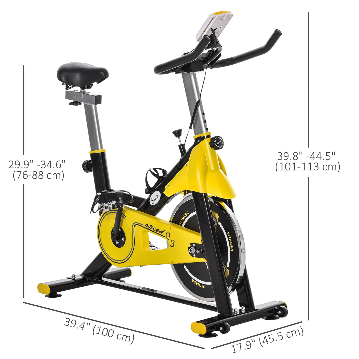 Soozier Stationary Exercise Bike, Indoor Cardio Workout Cycling Bike with Belt Drive Adjustable Resistance, Seat, Handle
