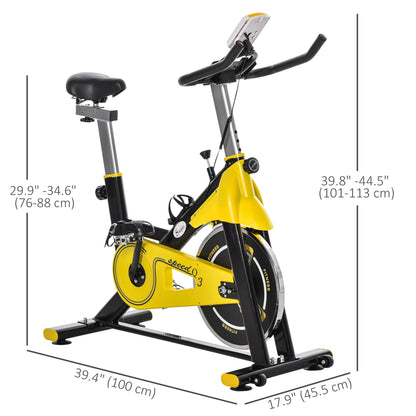 Soozier Stationary Exercise Bike, Indoor Cardio Workout Cycling Bike with Belt Drive Adjustable Resistance, Seat, Handle