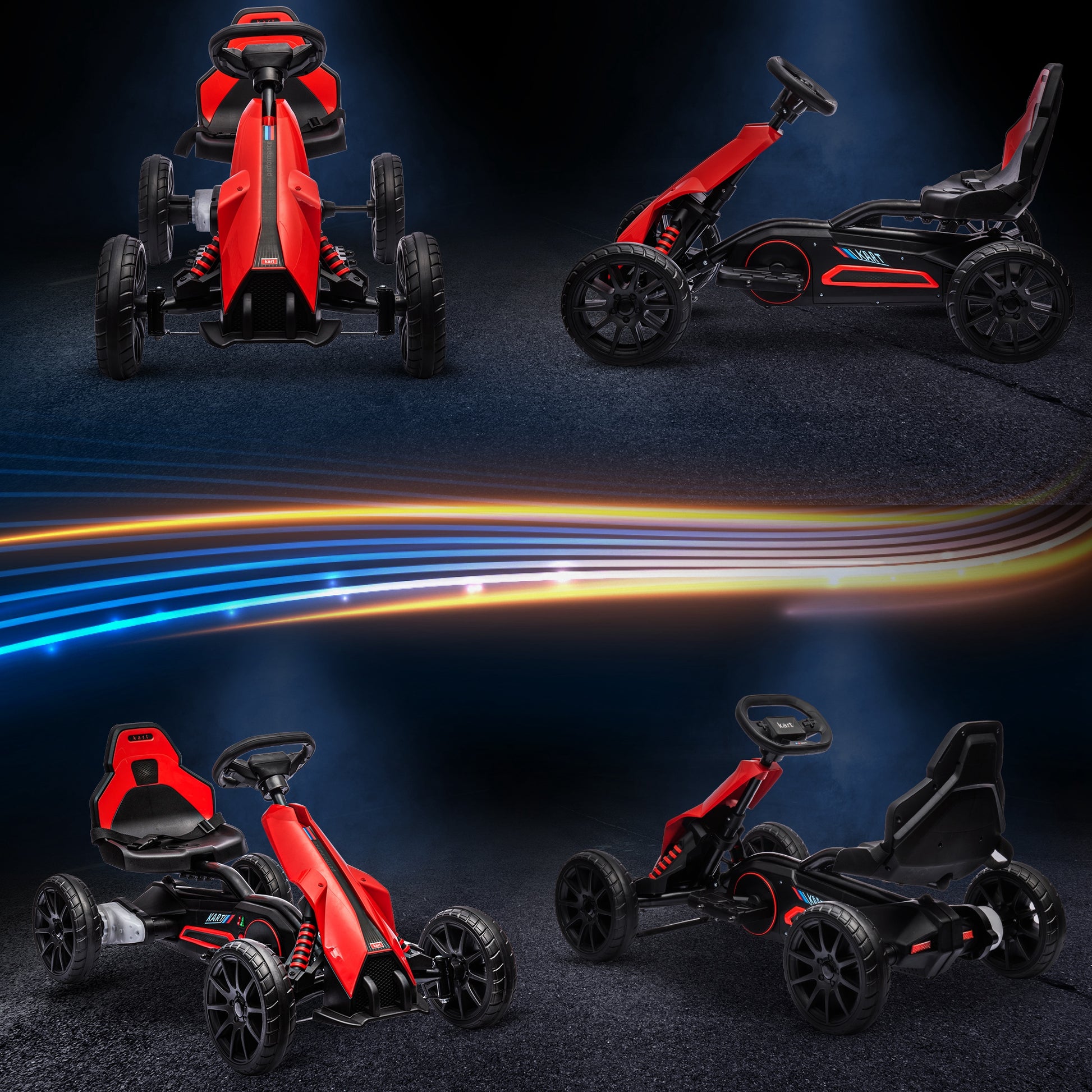 VarietyKart 12V 7AH Electric Go Kart, Outdoor Racer Car for Kids, with Forward Backward, Adjustable Speed, Ages 3-8 Year