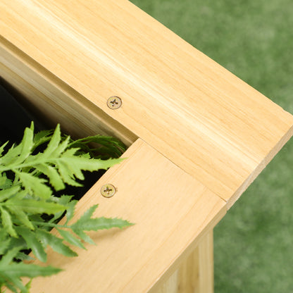 Raised Garden Bed, 47.2" x 47.2" x 19.7" Wooden Elevated Planter Box Outdoor with Legs, for Vegetables, Flowers, Herbs, 