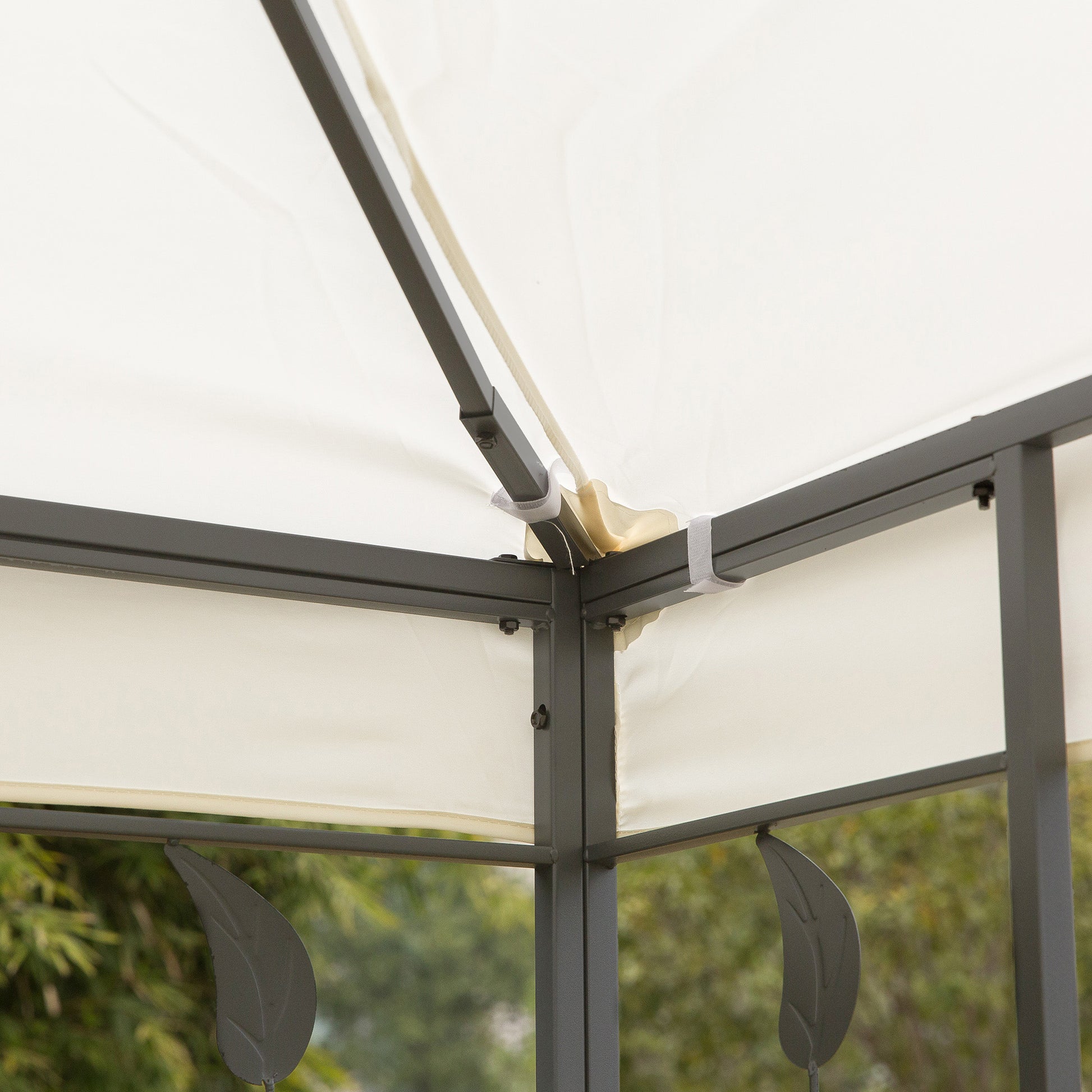 10' x 10' Outdoor Garden Metal Gazebo Patio Canopy Marquee Patio Party Tent Canopy Shelter Vented Roof Decorative Frame,