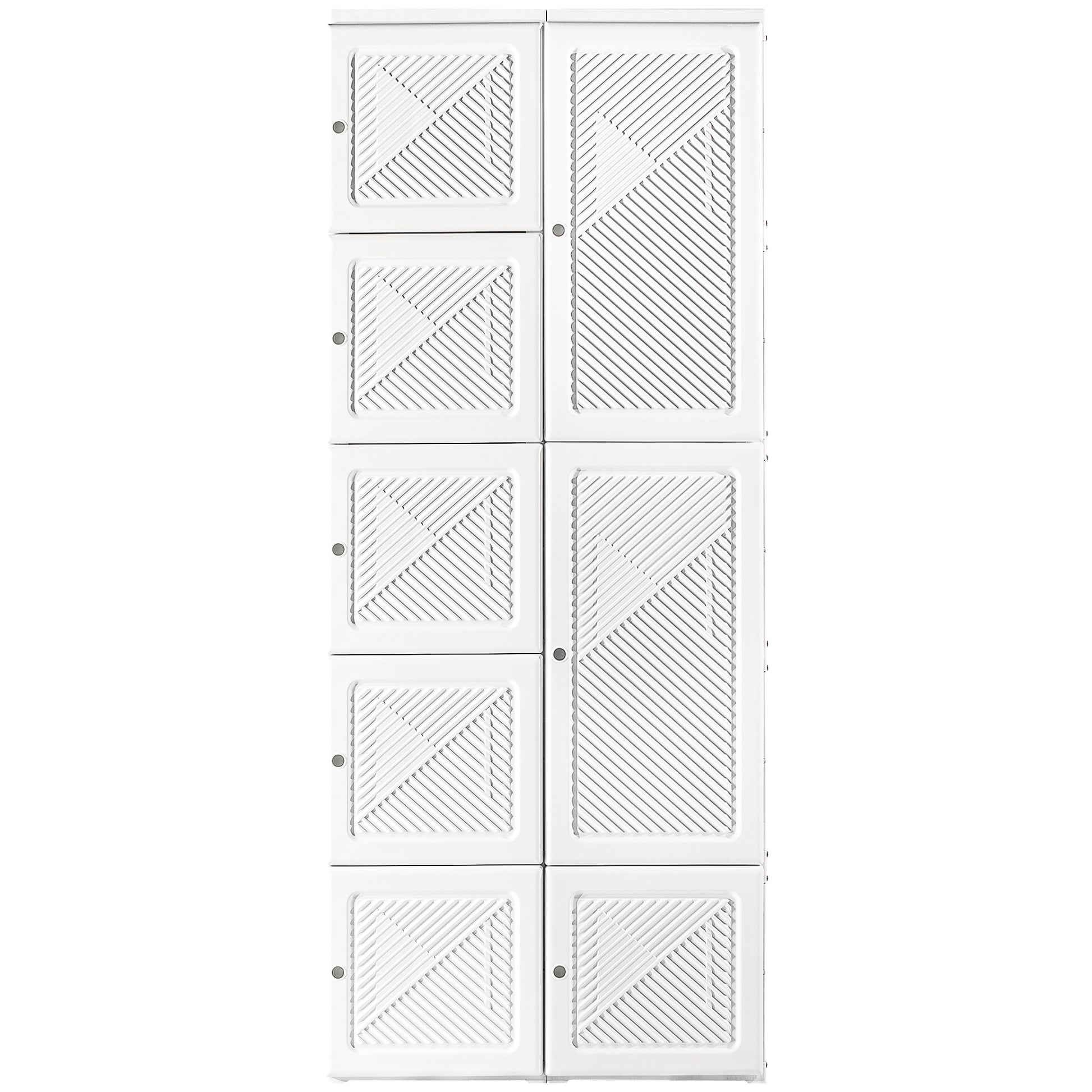 Portable Wardrobe Closet, Folding Bedroom Wardrobe, Clothes Storage Organizer with Cube Compartments, White