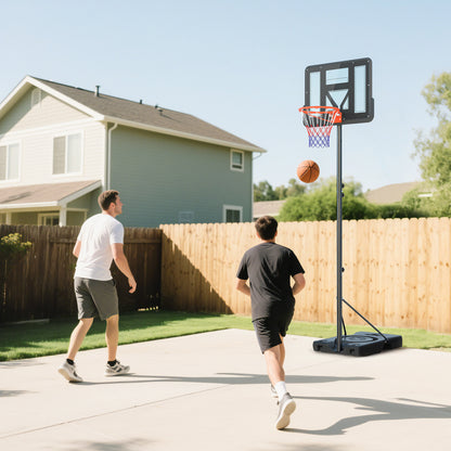 Soozier Basketball Hoop Outdoor, 4.6-10ft Portable Basketball Goal with Wheels and 43" Backboard, for Teenagers Youth Ad