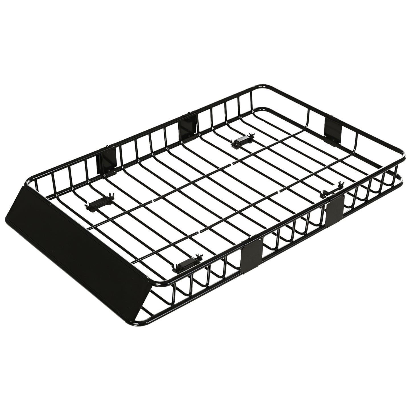 64"/43" x 39" Car Roof Rack, Length Adjustable Roof Basket, Universal Rooftop Cargo Carrier Basket with U-bolts, 220 lbs